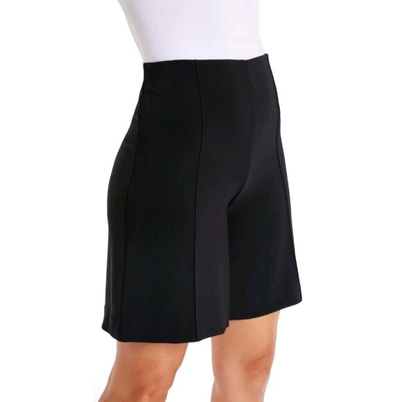 BOSTON PROPER Beyond Travel Wide Leg Shorts Small Bermuda 2AP81 Jet Black Travel - Picture 8 of 8